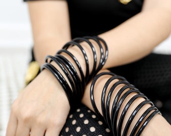 Thin Vintage Black Bangles Sold as Set of 6 Etsy Canada