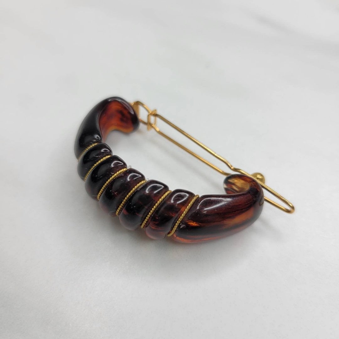 Vintage Italian Tortoise Shell Ponytail Holder Hair Barrette - Etsy