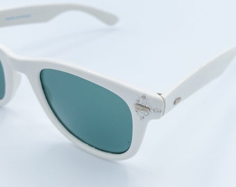 Vintage French Wayfarer Sunglasses with Embellishment
