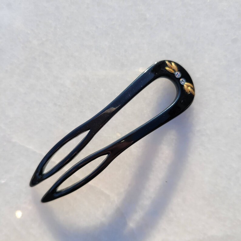 Vintage French Hair Pins With Crystals Etsy