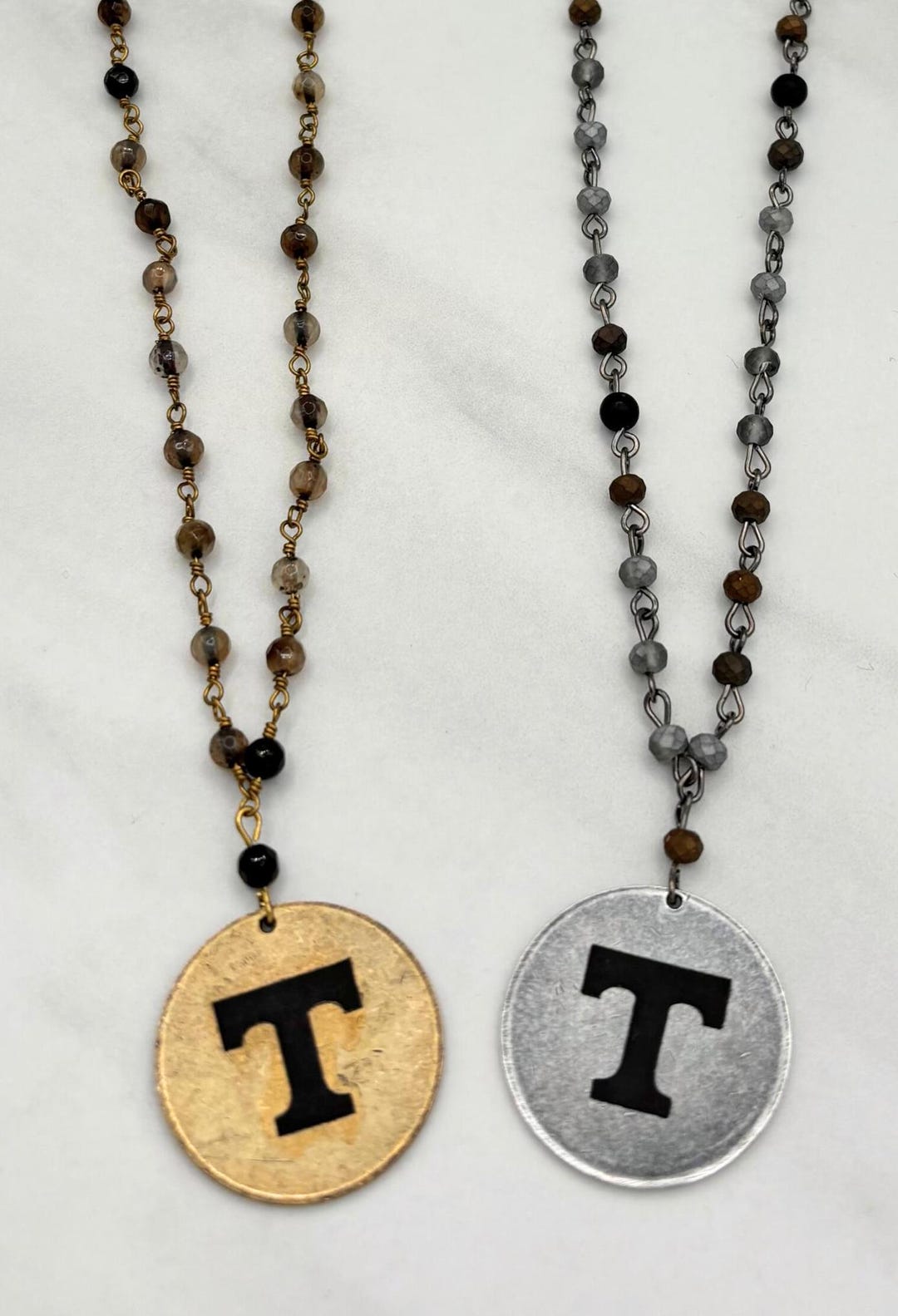 Tennessee State Vols Power T Beaded Engraved Coin Necklace - Etsy