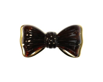 Barrette vintage italienne en forme de noeud avec cristaux