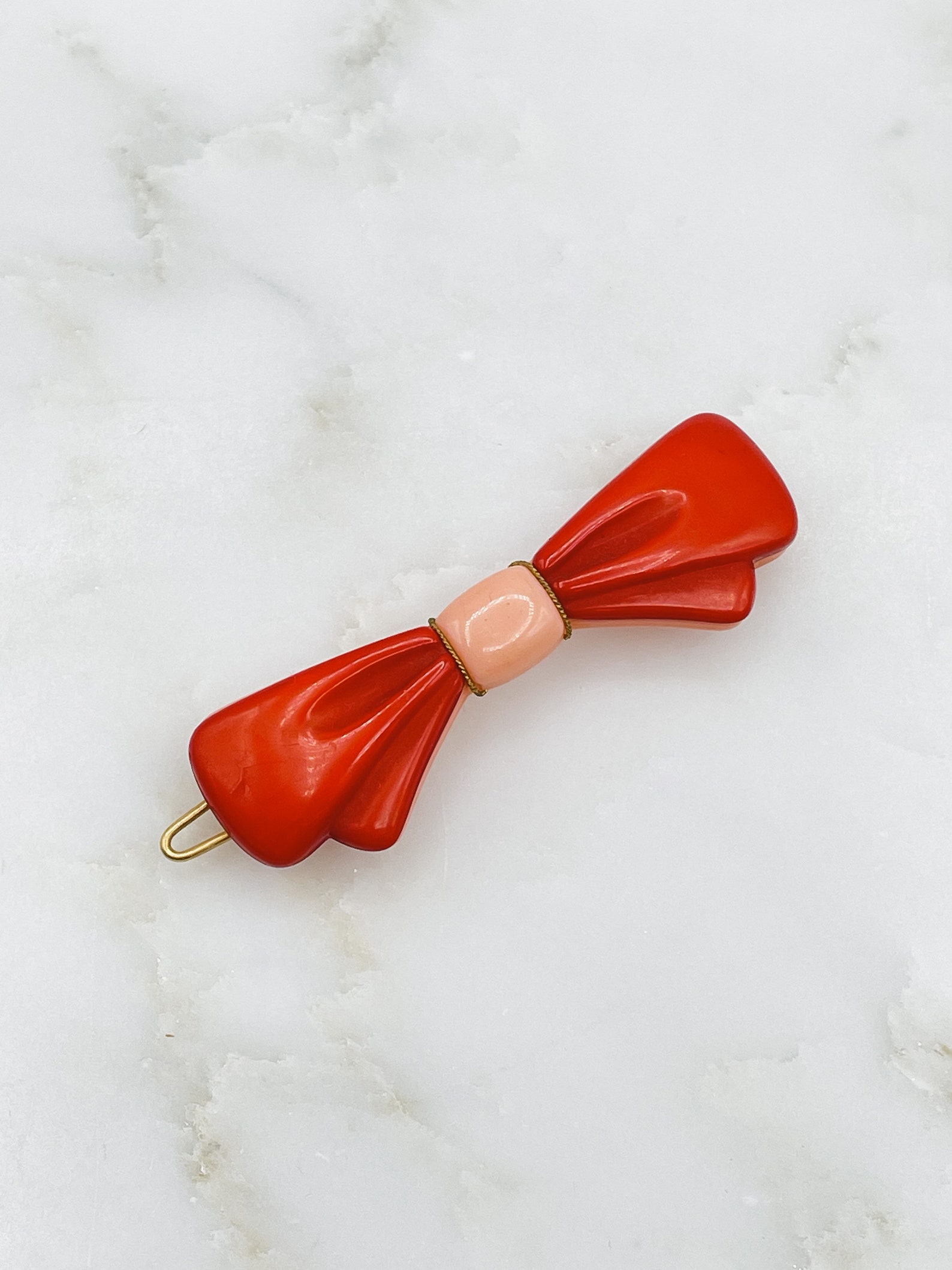 Vintage Italian Bow Shaped Hair Barrette Etsy