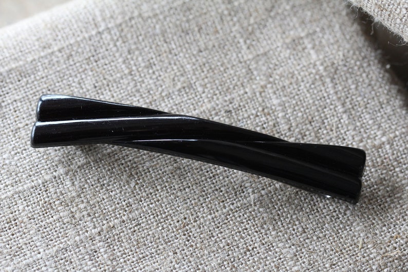 VINTAGE B + D Buch Deichmann 1980 Triangle Barrette plastique Vert Danemark