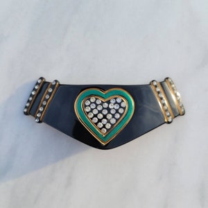 Vintage Felix Huchard Strass corazón pasador de pelo