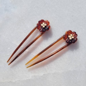 Italian Vintage Flower Hair Pins (Set of Two)