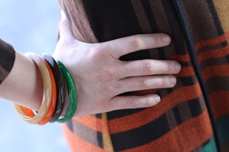 Bracelet jonc épais et massif Buch + Deichmann vintage rare