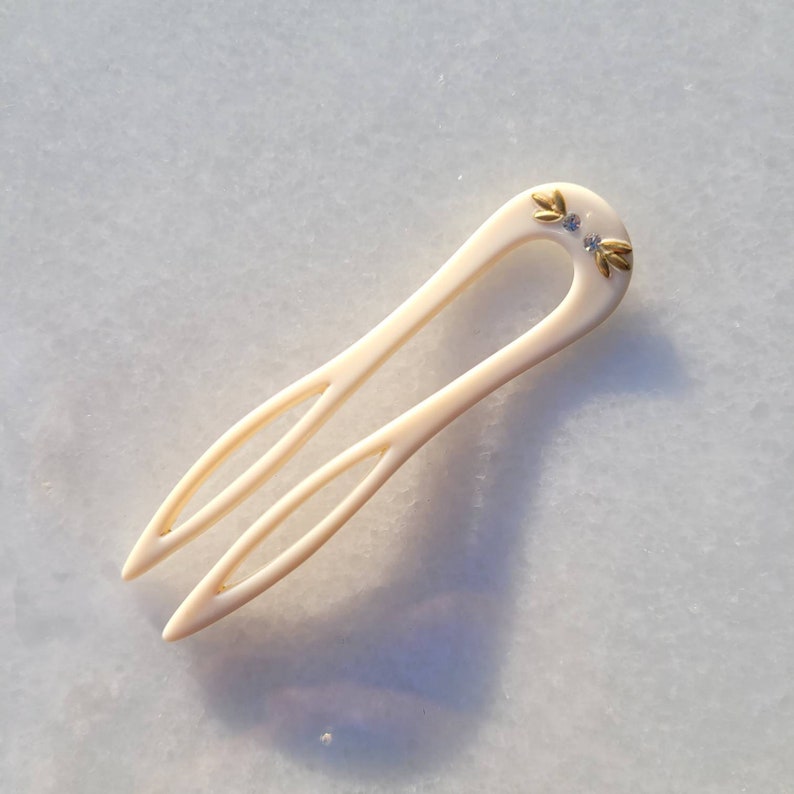 Vintage French Hair Pins with Crystals Etsy