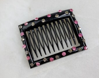 Vintage Buch + Deichmann Crystal Embellished Square Hair Comb