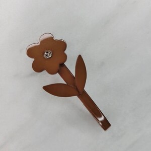 Barrette Vintage Buch Deichmann – Danemark, Plastique Triangle, Strass, Années 80