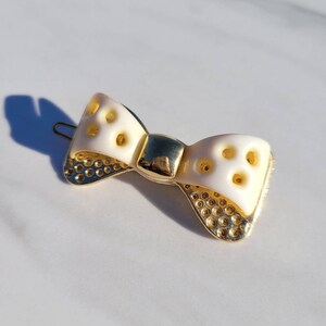 Vintage Italian Mini Holes Bow Hair Barrette