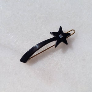 Französische Vintage Single Kristall Sternschnuppe Haarspangen