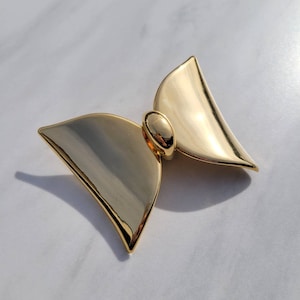 Vintage Italian Star Gold Bow Hair Barrette