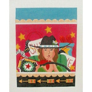 Handpainted Needlepoint Canvas Shopaholic LoriLynn Simms LL-FF03 6x8 18 Mesh