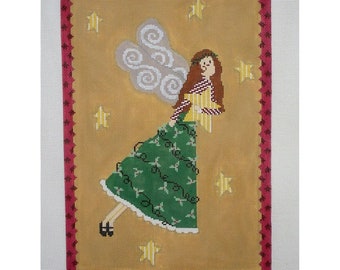 Handpainted Needlepoint Canvas Angel Star CBK Emily Garcia ESG-PL06 8.5x12 18 Mesh