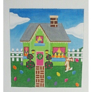 Handpainted Needlepoint Canvas Easter Holiday House Pepperberry HH-03 5.25x6 18M