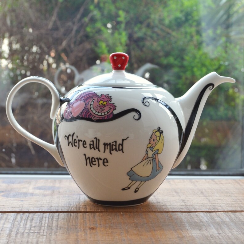 Alice in Wonderland Large Bone China Teapot Etsy