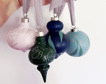 Hand Painted Ceramic Botanical Ornament