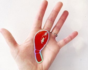 Mini Holographic Lobster Love Sticker