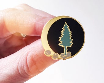 Halbmond Pine Harter Emaille Pin, Magical Night