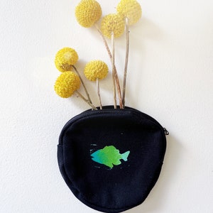 Geldbörse mit Reißverschluss, rund, Maine Lake Fish, Canvas-Tasche mit Reißverschluss