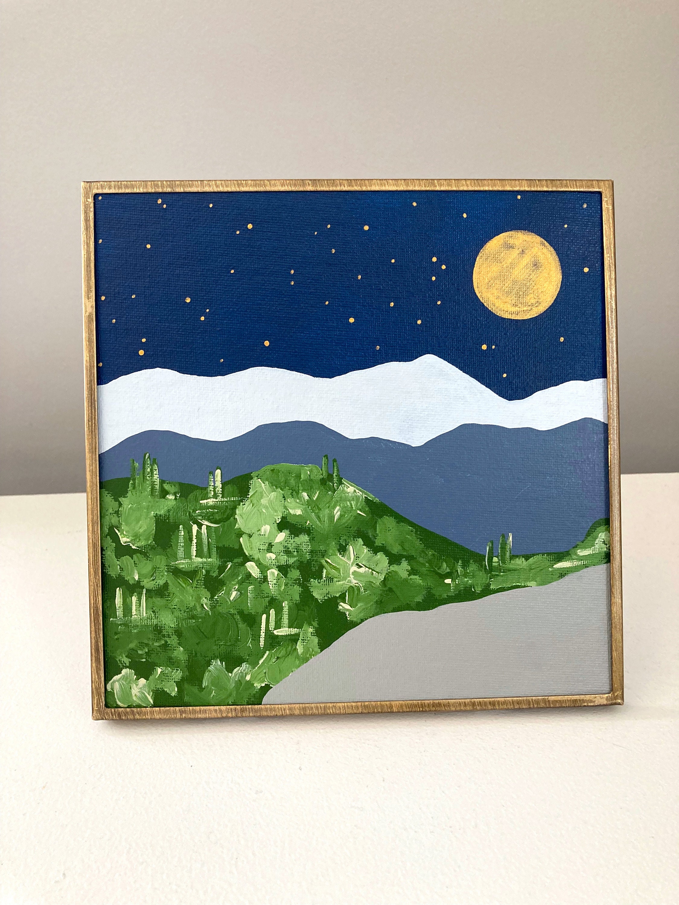 Canvas Wall Art, 8X8 Painting on Canvas Panel, Nature Illustration