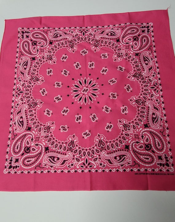 Vintage Pink Bandana   |  Hav-a-Hank Paisley Hand… - image 2