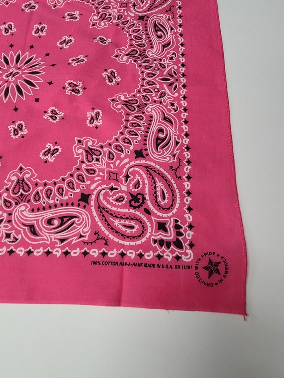 Vintage Pink Bandana   |  Hav-a-Hank Paisley Hand… - image 3