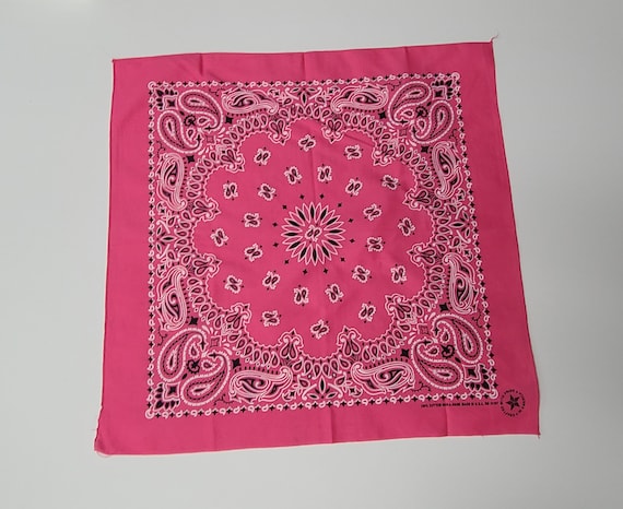 Vintage Pink Bandana   |  Hav-a-Hank Paisley Hand… - image 1