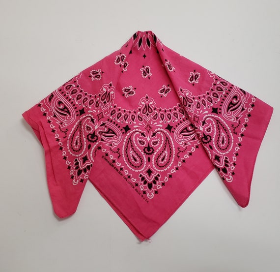 Vintage Pink Bandana   |  Hav-a-Hank Paisley Hand… - image 4