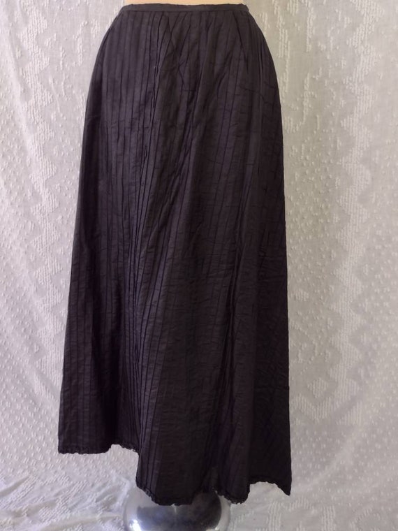 Antique Edwardian Victorian Black Silk Full Length