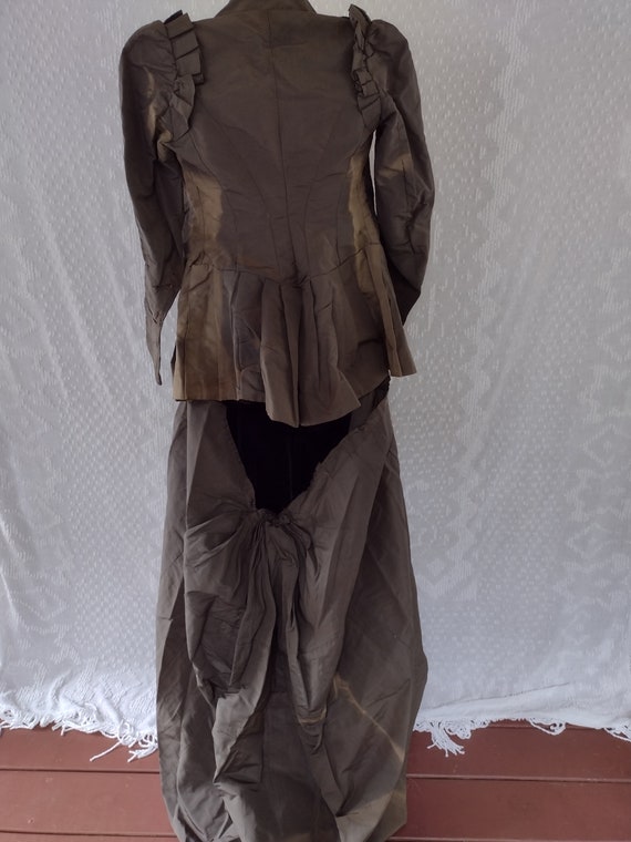 Antique Silk Taffeta Day Dress - image 1