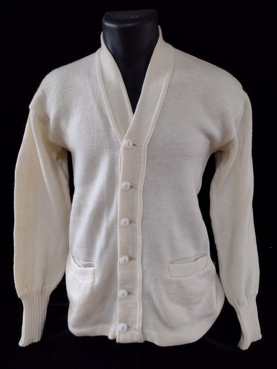 Vintage Indian Brand wool cardigan sweater cream