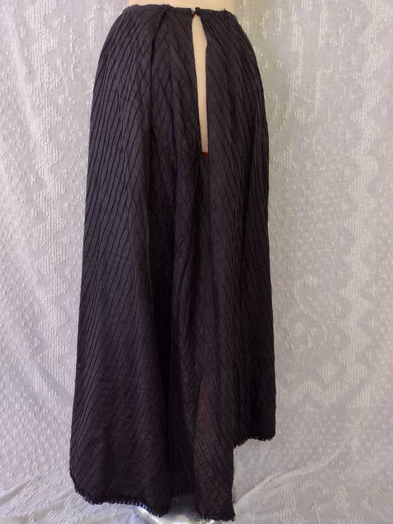 Antique Edwardian Victorian Black Silk Full Lengt… - image 2