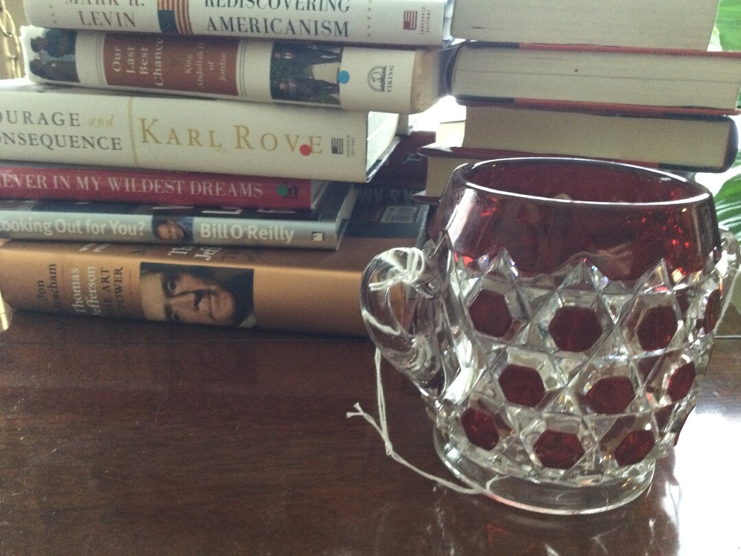 Ruby Red Block Glass Etsy