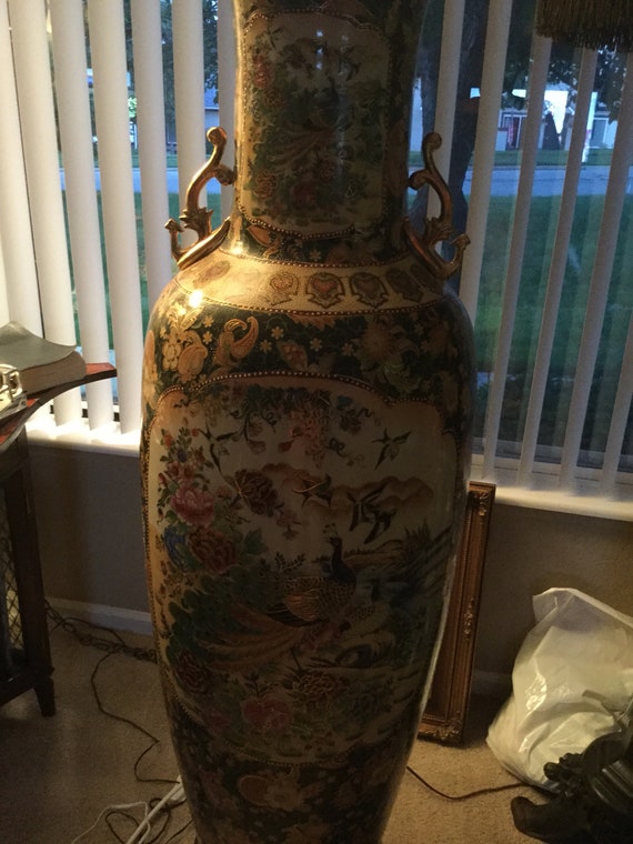 Palace Satsuma Asian Floor Vase Etsy