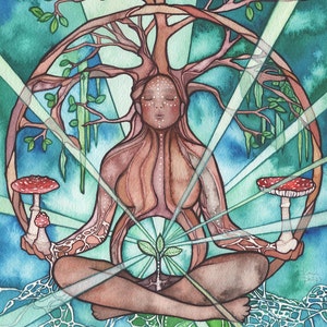 Seed Mama Print: Earth Mother Watercolor Tree of Life Art