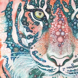 Sumatran Tiger - watercolor print, earth lover friendly environmentally responsible green gift, big cat, endangered species, wildcat artwork