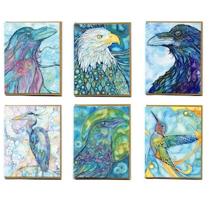 Cartes - OISEAUX, aquarelle