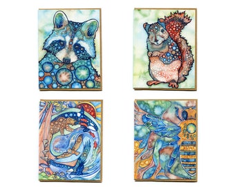 Cards - ANIMALS, watercolour artwork