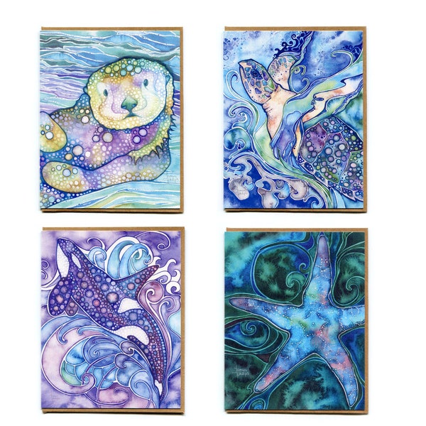 Cards - OCEAN, watercolour artwork