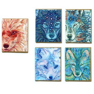 Cartes - LOUPS & RENARDS, oeuvre d'art aquarelle
