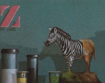 James Carter "Zebra" Original Serigrafi-- (Från 1986 års serie: Leksakstillverkaren)