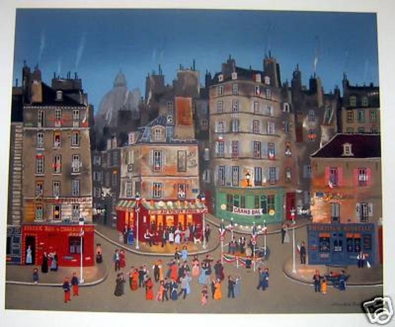 Michel Delacroix Le Grand Bal Limited Edition Lithograph Stone Signed Print image 1