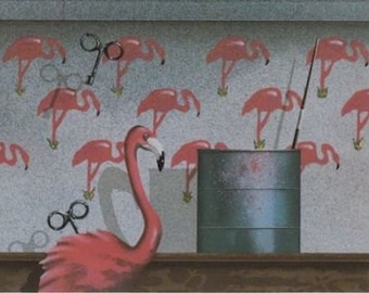 James Carter "Vind upp (Flamingo)" Original serigrafi-- (Från 1986 års serie: Toy Maker)