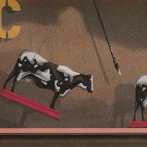 James Carter "Spielzeug Kuh" Original Serigraphie--(aus der Serie 1986: Spielzeug-Hersteller)