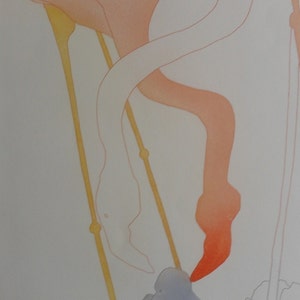 Charlotte Reine &quot; Tender Flamingo &quot; Original Signed Etching (1979)