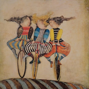 Reproducción del póster artístico "Vacaciones sobre ruedas" de Graciela Boulanger
