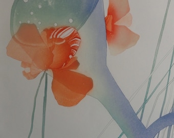 Charlotte Reine "Cache Cache" Original signiertE Radierung (1980)