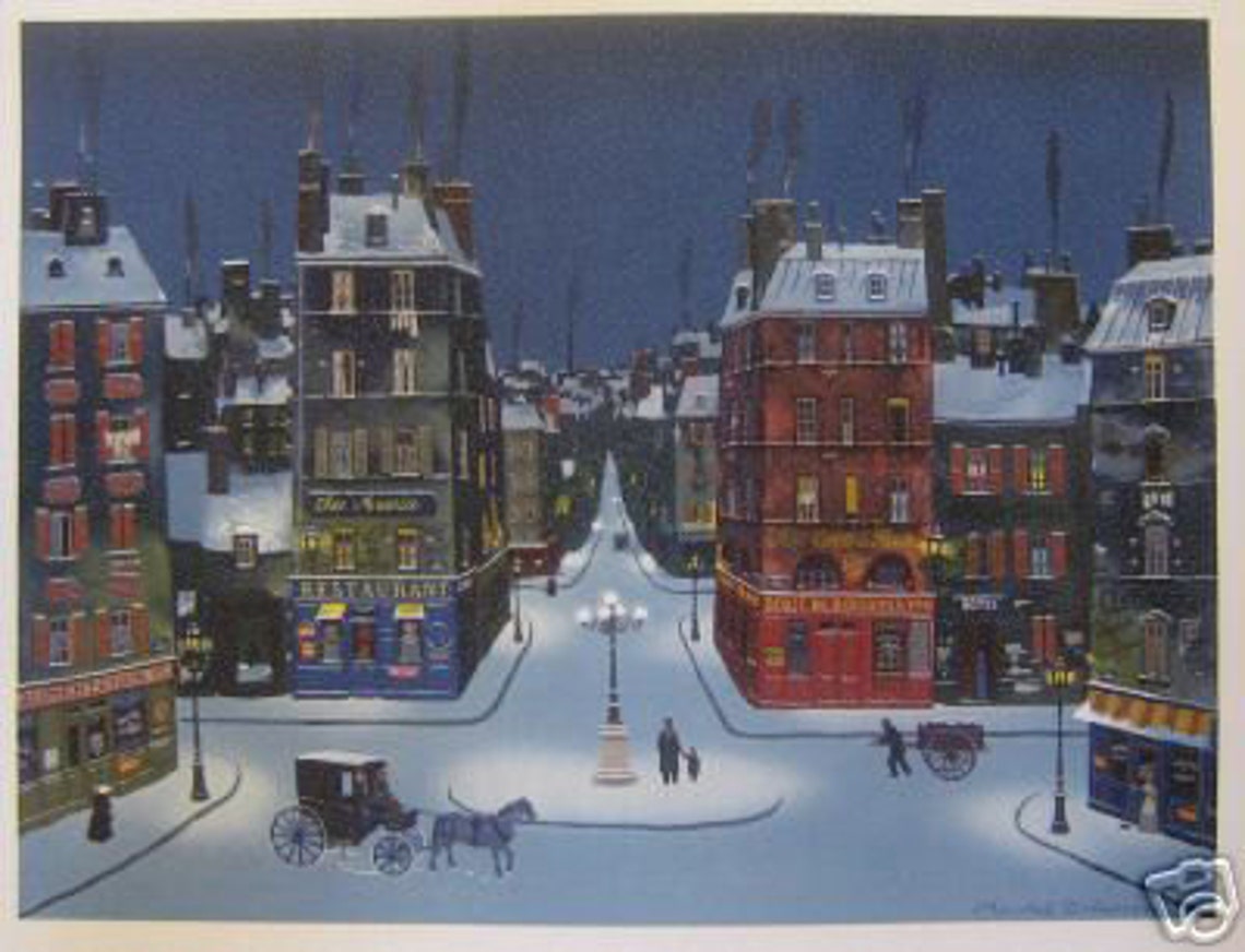 Michel Delacroix nuit De Decembre Limited Edition Lithograph Stone